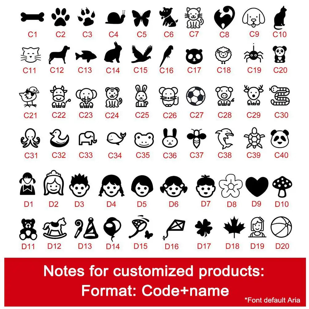 Name Stamp Clothing for Student Clothes Chapter Custom School Uniform Cartoon Pattern Style Waterproof Wash not Faded Stamp