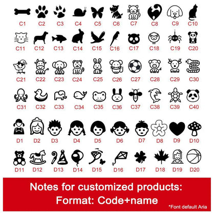 Name Stamp Clothing for Student Clothes Chapter Custom School Uniform Cartoon Pattern Style Waterproof Wash not Faded Stamp