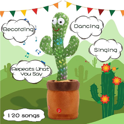 32cm Electric Twisting Dancing Enchanting Cactus Toy With English / Russian / Spanish / Vietnamese / Arabic 120 Songs Cactus Toy