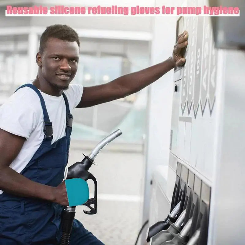 Reusable Silicone Refueling Gloves Waterproof Magnetic Storage Gloves Universal Washable Durable Silicone Gas Pump Hand Gloves