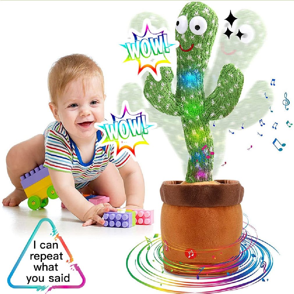 32cm Electric Twisting Dancing Enchanting Cactus Toy With English / Russian / Spanish / Vietnamese / Arabic 120 Songs Cactus Toy