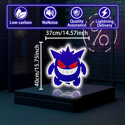 Pokemon Cool Gengar Acrylic Neon Sign LED Light USB Powered Artwork for Home Festival Home Decor Party Birthday Gift For Kids