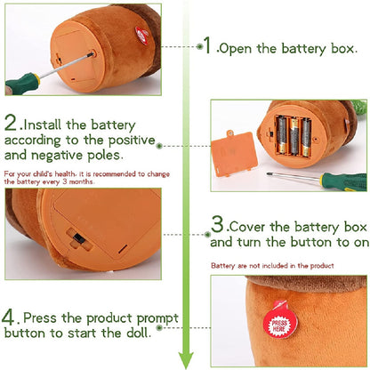 32cm Electric Twisting Dancing Enchanting Cactus Toy With English / Russian / Spanish / Vietnamese / Arabic 120 Songs Cactus Toy