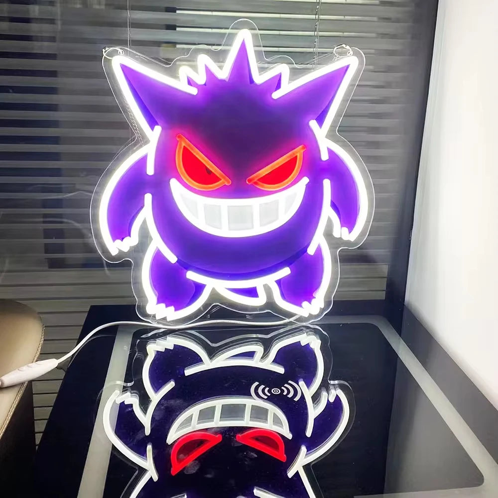 Pokemon Cool Gengar Acrylic Neon Sign LED Light USB Powered Artwork for Home Festival Home Decor Party Birthday Gift For Kids
